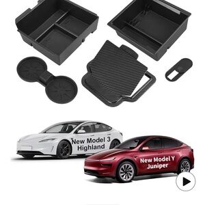 Premium Tesla Model 3 and Model Y Juniper Black Car Interior Organizer Set